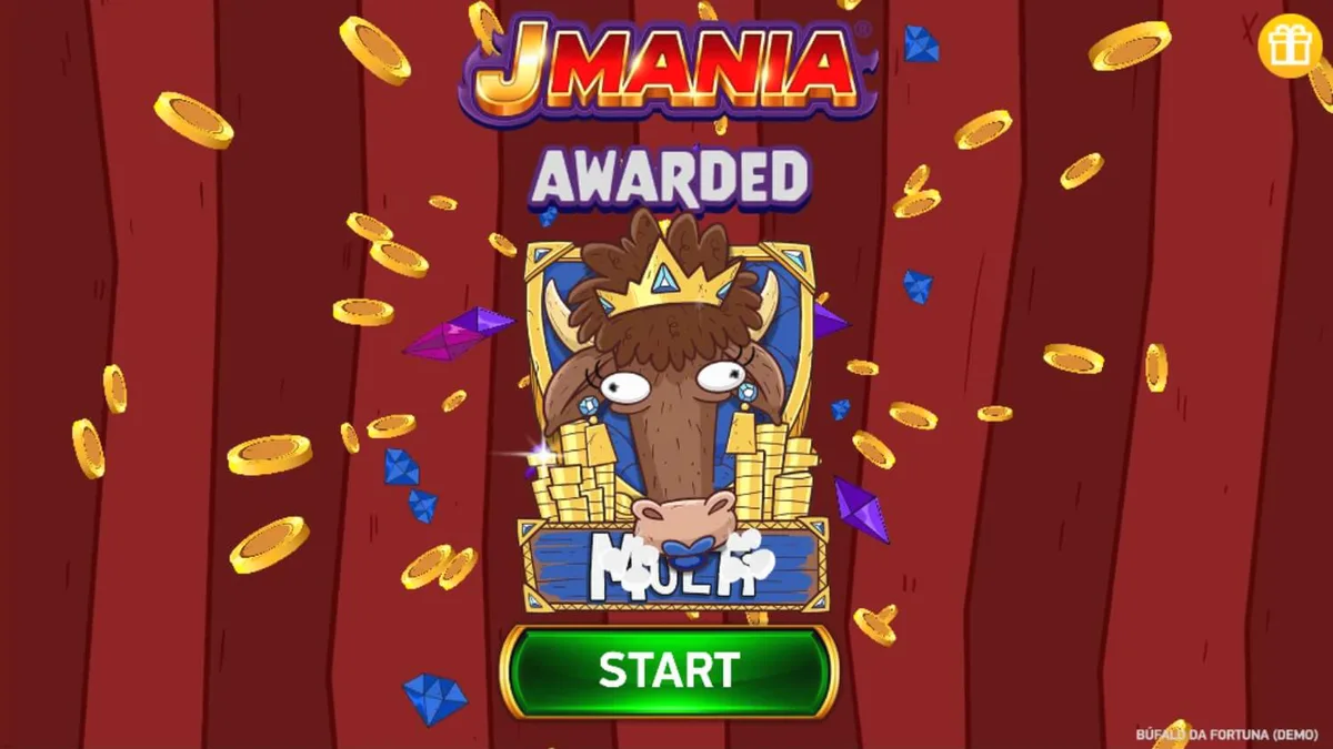 Interface do jogo de slot Buffalo da Fortuna com tema de fronteira americana