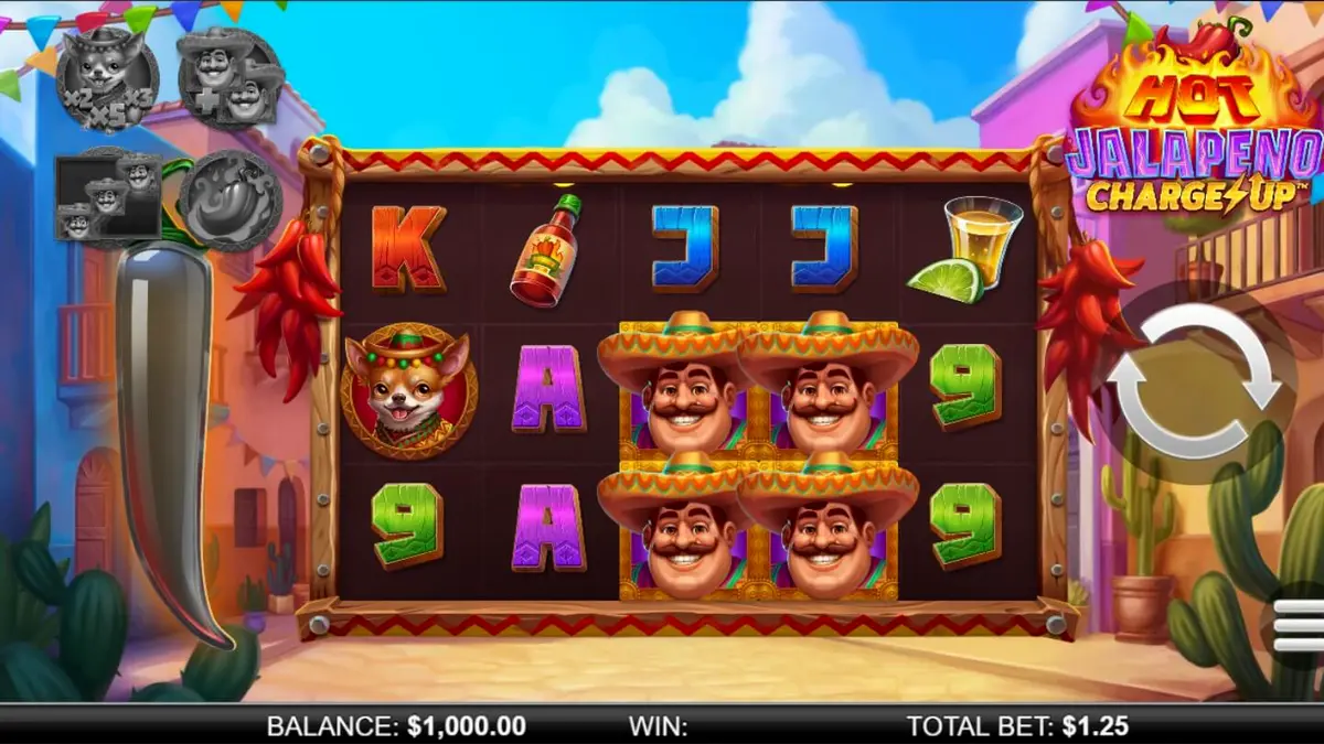 Hot Jalapeño Charge Up slot theme featuring Mexican fiesta elements